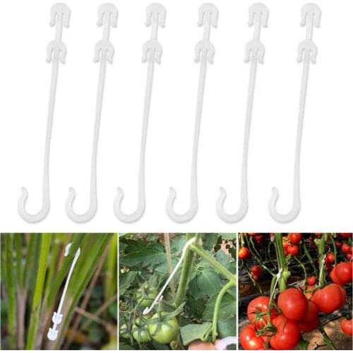 100Pcs Vine Hooks Reusable Portable Small Tomatoes Support J-Hook Vine Clips for Garden