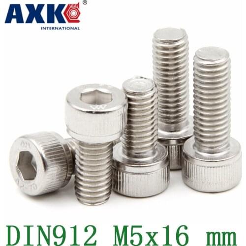2021 Drywall Free Shipping 50pcs/lot Metric Thread Din912 M5x16 Mm M5*16 304 Stainless Steel Hex Socket Head Cap Screw Bolts