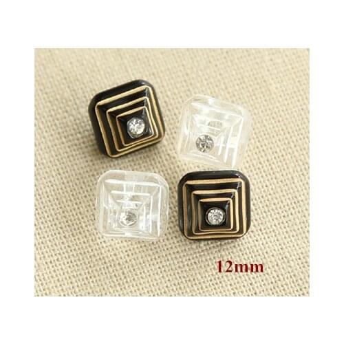 30pcs/lot Size:12mm Stylish Pyramid Design Shirt Buttons with Crystal Stone Garment Button (ss-706)