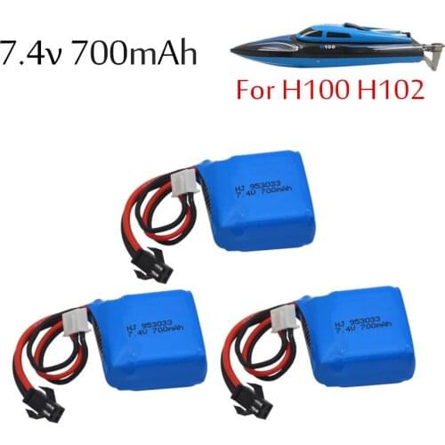 3pcs Upgrade 7.4v 700mAh 953033 Li-ion battery for H100 H102 high speed RC boat Li-ion Battery