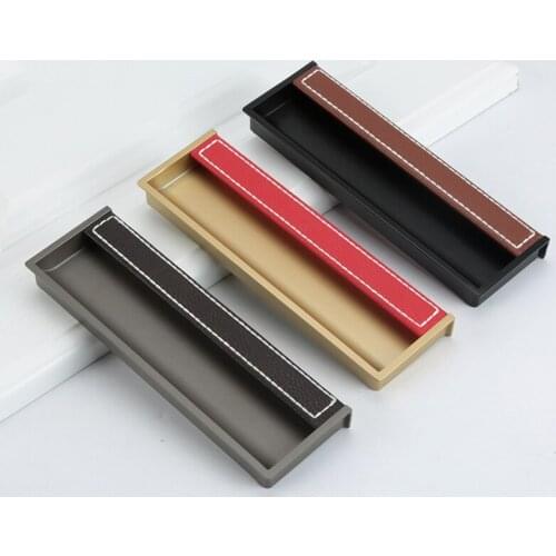 Aluminum Embedded Stealth Door Handle Slotted Drawer cupboard wardrobe hidden door handles interior doors