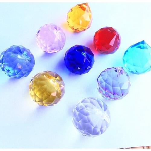 Free Shipping 30mm 102pcs Mixed Colors hanging crystal Faceted Ball for Crystal Chandelier Part, Crystal Lighting Pendants