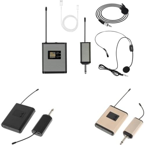 Wireless Headset Microphone Bodypack Support Phone Bodypack Transmitter Receiver Hhandheld Mic for Recording Speech Vlog Church