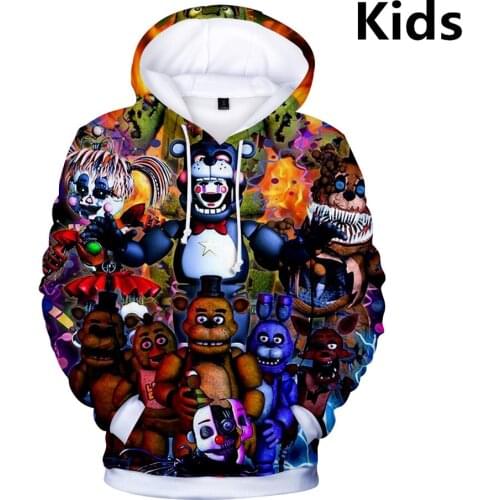 3 To 14 Years Kids Hoodies Five Nights at FNAF 3D Print Hoodie Sweatshirt Boys Girls Fashion Harajuku Jacket Coat Child Clothes