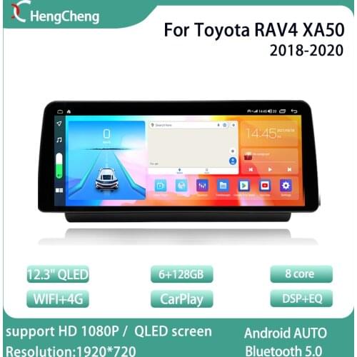 For 2018-2020 Toyota RAV4 XA50 widescreen 12.3-inch smart multimedia video player RAV4 XA50 radio GPS 8-core 4G navigation