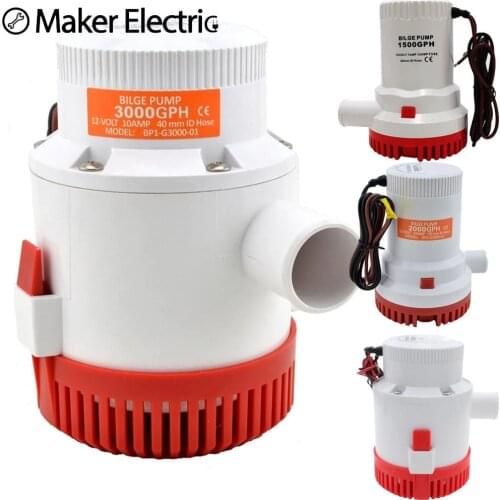 Bilge Pump 12/24v 1500/2000/3000/3500GPH Battery Powered Bilge Impeller Marine Sump Pump Electric Water Pump For Boat