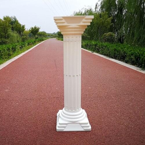 European Style Fashion Wedding Props Decorative Roman Columns White Plastic Pillars Flower Pot Road Lead Stand Party Event