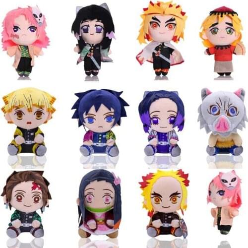 20cm Cartoon Demon Slayer Plush Toys Kawaii Kamado Tanjirou Agatsuma Zenitsu Kamado Nezuko Stuffed Dolls Lovely Pillow Kids Gift