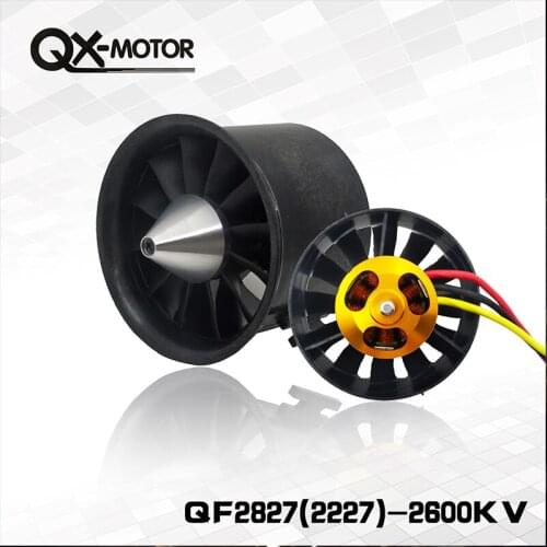 70mm Electronic Ducted Fan 12 Blades EDF With QF2827 KV2600 Brushless Motor and 80A esc For RC Drone Model Parts Qx-motor