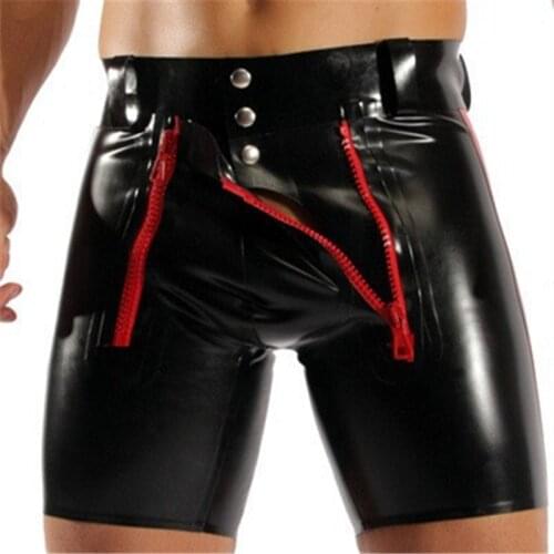 Male Underwear Latex Erotic Sissy Pants Patent Leather Fetish Men Open Crotch Tight Pants Porno Lingerie for BDSM Gay Sex Games