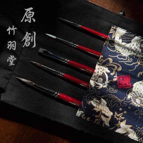 Watercolor brush set 5 brushes with brush bag, paint brush set.Watercolor painting. Coloring,Highlight, Details,ZYTANG