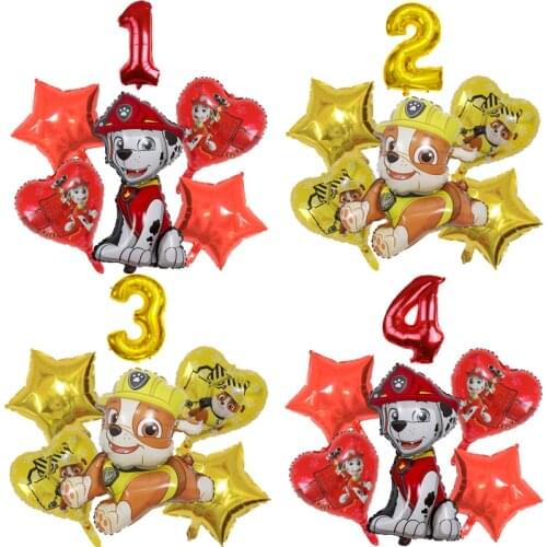 Paw patrol dog Balloon set boy girl Birthday party digital decoration Aluminum film balloon child Party supplies