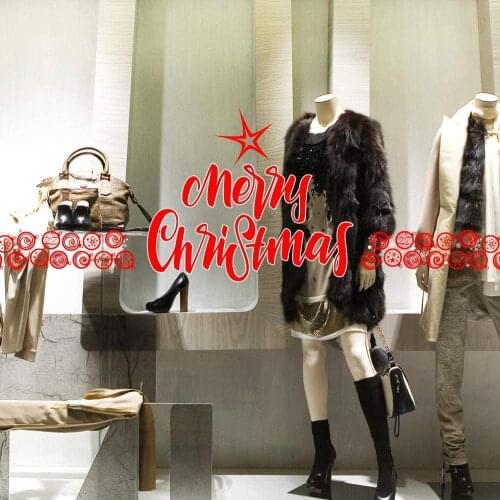 CRNT0009 window sticker Christmas 100% decoration for window shopping stores, without glue, repositionable and reusable at will