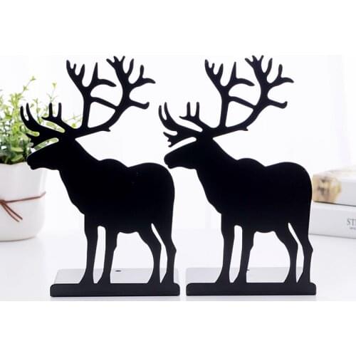 New 2 pcs/set Creative Cartoon Fashion Style Bookshelf Large Metal Bookend Desk Holder Stand for Books Organizer Gift Stationery