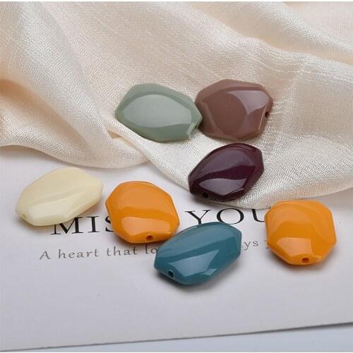 New arrived 40pcs/lot color printing geometry irregular shape resin beads diy jewelry earring/bracelet/garment pendant accessory