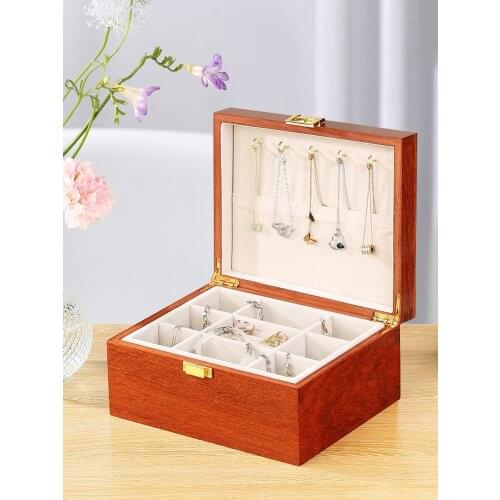 Olid wood jewelry box storage box high grade large capacity wedding birthday gift Necklace Earring Ring Jewelry Box
