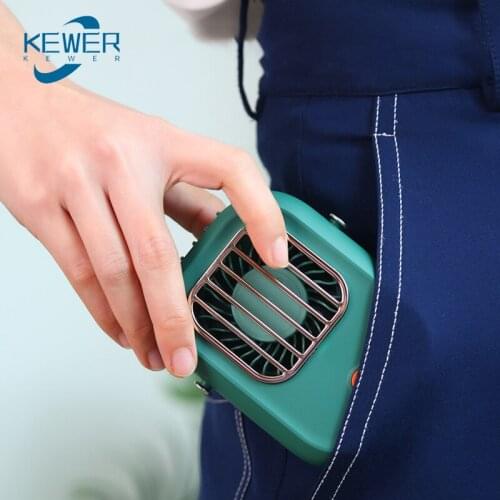 KEWER Portable Fan Mini Hanging Neck Fan Handheld Cooling Fan Desktop Fans Student Outdoors Travel Cooler Fan Battery 1500MAH