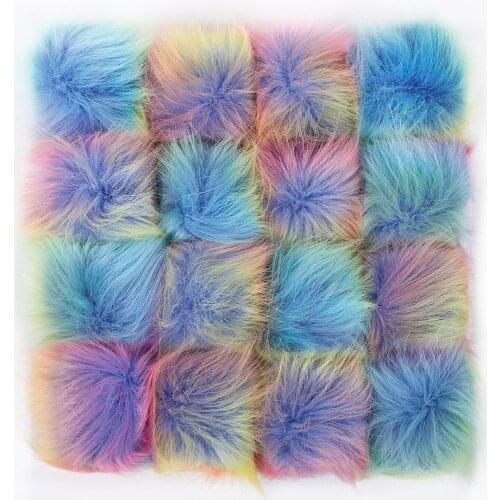 1 PC Coloful 15cm False Hairball Hat Ball Pompom Fake Fox Fur Hat Ball Pom Pom DIY Handmade Clothing Knitted Hat Accessories