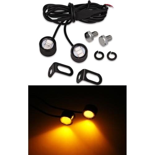 2pcs/pair 12v Motorcycle Led Strobe Lights Motorcycle Eagle Eye Flash light Warning Brake Light Lamp Spotlight Yellow Blue White