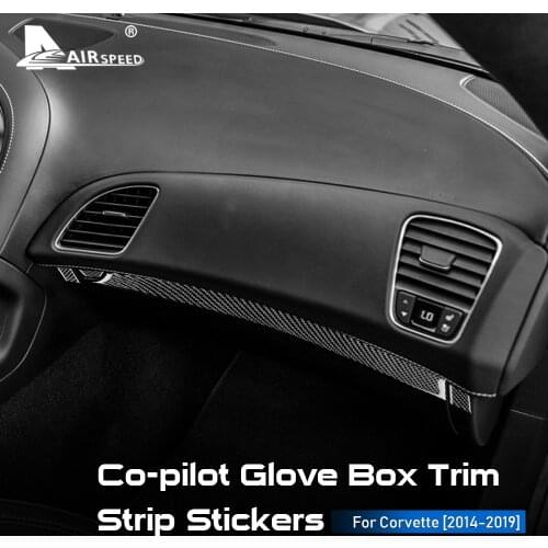 Carbon Fiber for Chevrolet Corvette C7 2014 2015 2016 2017 2018 2019 Accessories Interior Trim Co-pilot Glove Box Strip Sticker