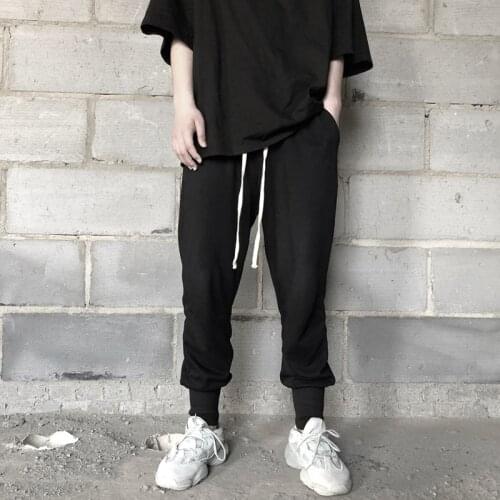 High Street Men Sweatpants Fashion Ro Loose Fit Cotton Terry Mens Casual Pants Sport Trousers Hip Hop Streetwear