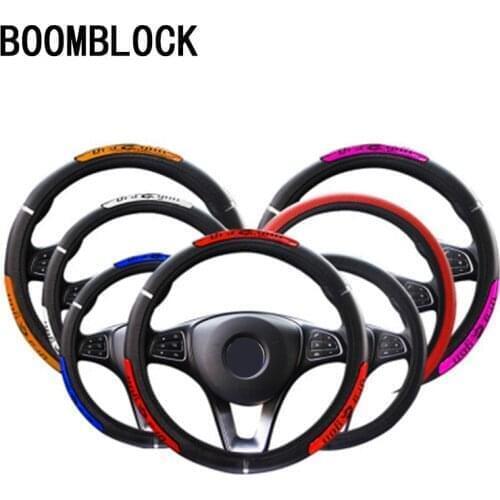 Diameter 38cm Pu Leather Car Steering Wheel Cover for Skoda Rapid Octavia A7 A5 2 Kia Rio 3 4 x line Peugeot 308 206 307 407
