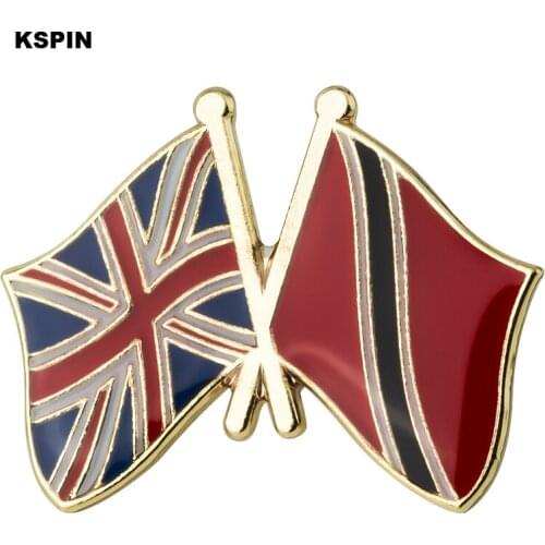 UK & Trinidad-Tobago Flag Badge Flag Badge Brooch Flag Lapel Pins Flag Lapel Pins Country XY0495