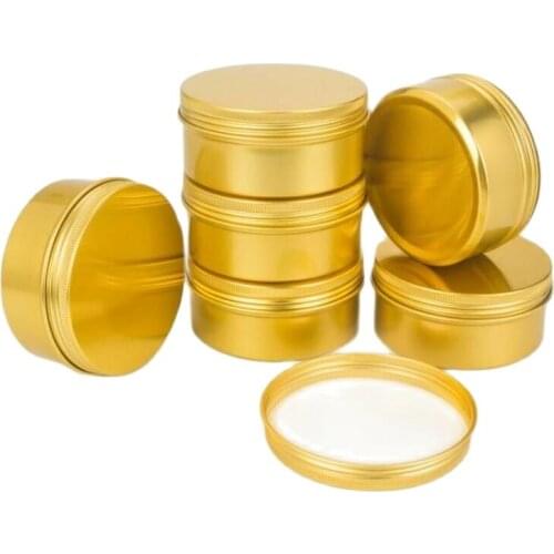 150G gold aluminum jar pot tea tin bottle for day night cream wax essence gel moisturizer skin care cosmetic packing