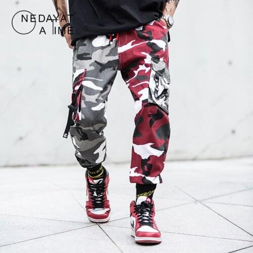 2019 Mens Fashion Splice joggers pants Camo pants Cargo pants Men Camo Pants Mens Joggers Trousers Hip Hop Fashion Streetwear