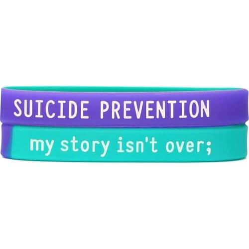 300pcs Two Suicide Prevention paint filled Silicone Wristbands Bracelets