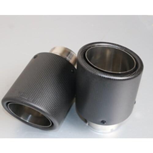 Promotion: 2Piece Universal Exhaust Tip Matt carbon fiber exhaust pipe tail exhaust muffler Nozzle tips