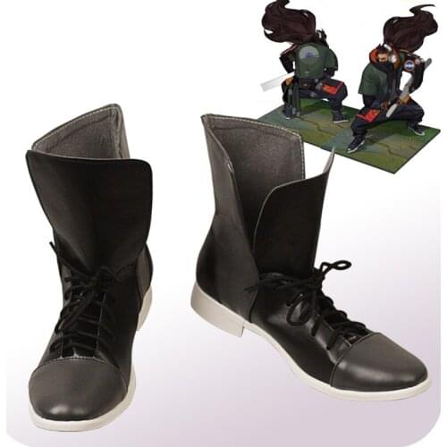 Anime Cosplay LOL Real Hurt Band Yasuo Shoe Halloween Short Punk Boots A