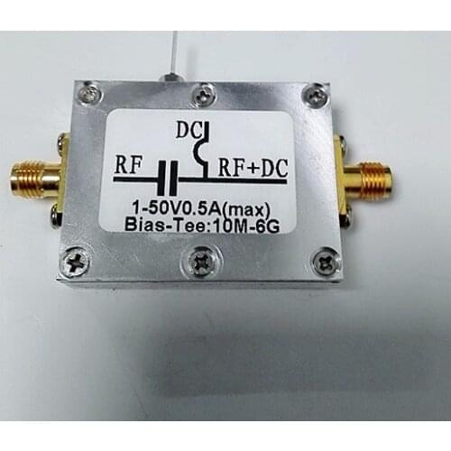 Bias Tee 10MHz-6GHz Low Interpolation Loss by Coaxial Feeding of Radio Frequency Isolator Biaser