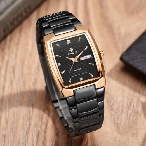 WWOOR 2021 New Quartz Men Black Watches Luxury Watch Fashion Sports Relogio Masculino Calendar Clock Wrist Watch Relojes Hombre