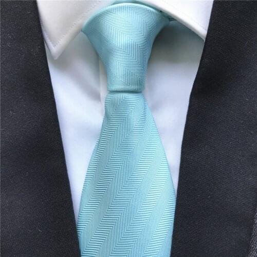 10 cm Width Unique Design Mens Ties Jacquard Woven Neck Tie Mint Green Striped Neckties for Wedding Party