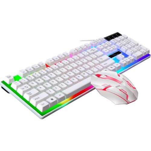 Gaming Keyboard Gamer Keyboard with Backlight USB 104 Keycaps Wired RGB LED Russian Keyboard Gaming for PC laptop computer
