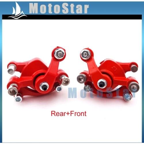 Pocket Bike Left + Right Red Disc Brake Calipers For 2 Stroke 47cc 49cc Chinese Mini Dirt Kids ATV Quad Goped Scooter Go Kart