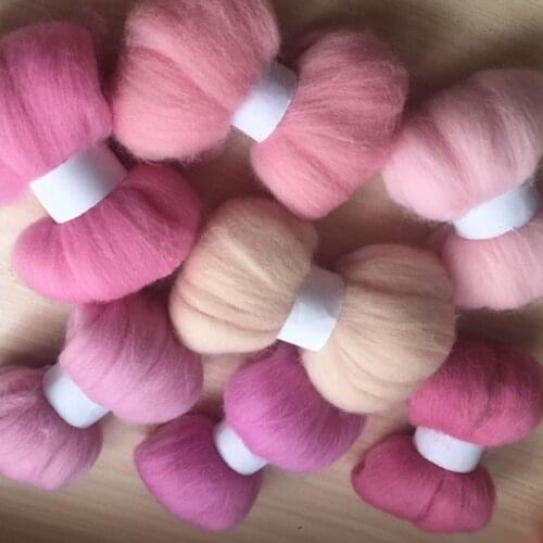 Ceramic wool feltro mixed feutrine naaldvilten lana merino wool fibre roving for needle feling wool set crafa 350G 50G/COLOR