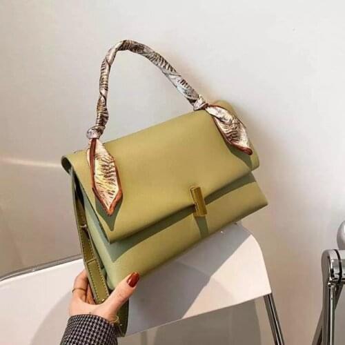 Classic Designer Simple Solid Color PU Leather Crossbody Bag for Women 2021 Luxury Ladies Fashion Square Flap Shoulder Handbags
