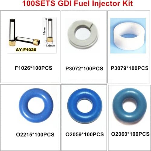 100set GDI fuel injector repair kit service kit rebuild kit replacement filter oring kit (AY-RKGDI)