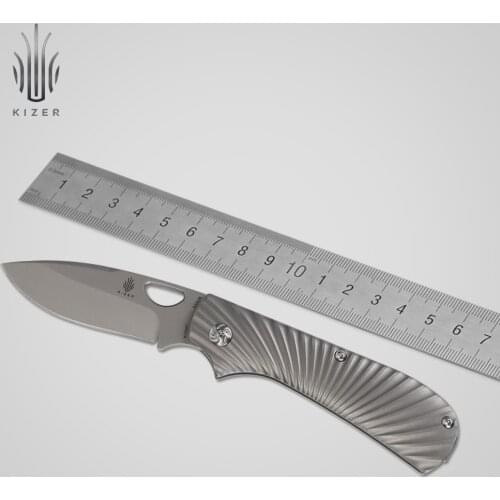 Kizer top knifes Ki3507 Zipslip titanium edc best survival knife hunting camping knife s35vn blade high quality hand tool