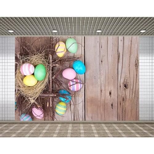 Lyavshi Spring Easter Eggs Wooden Planks Baby Photography Backgrounds Photographic Backdrops for Photo Studio