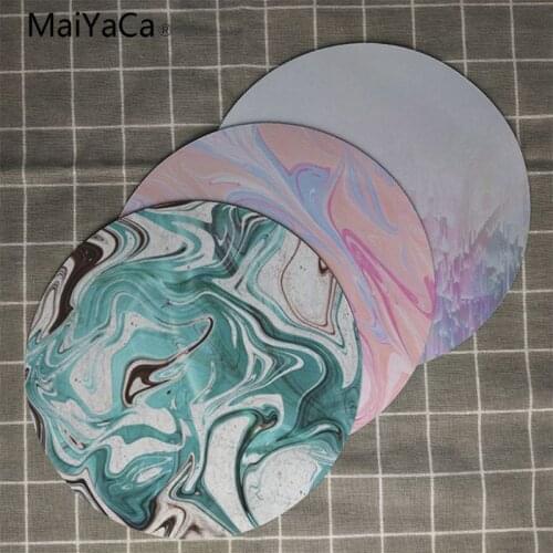 MaiYaCa New Printed Magical Nature Glitch Pink Unique Desktop Pad Game Lockedge Mousepad 200x200mm 220x220mm Round Mouse Pad