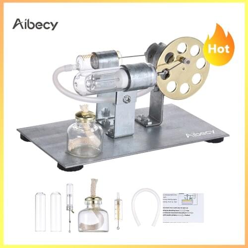 Aibecy Mini Hot Air Stirling Engine Motor Model Stream Power Physics Experiment Model Educational Science Toy Gift For Children