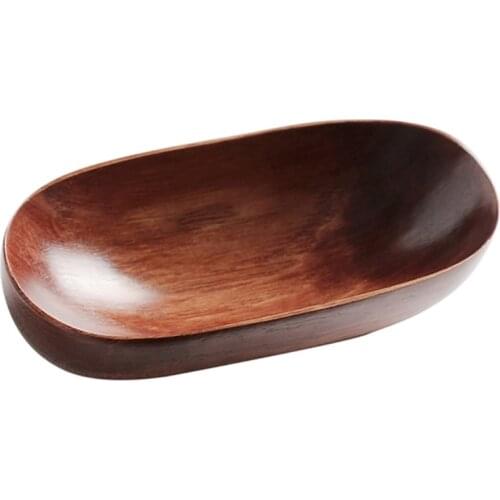 Multi-purpose Wooden Sushi Plates Japanese Style Dried Fruit Dish Solid Wood
