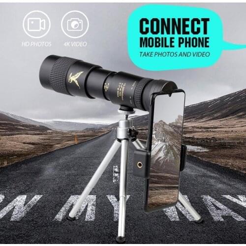 4K 10-300X40mm Super Telephoto Zoom Monocular Telescope Super With Tripod