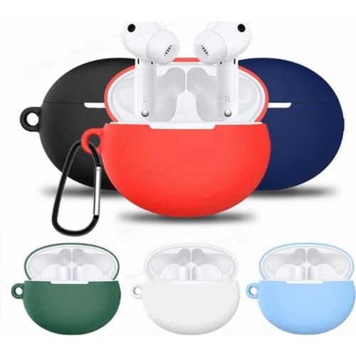 Skin Silicone Soft Case For Huawei Freebuds 4i Free Buds 4 i Freebuds4i With Hook Buckle Shockproof Covers Earphones Accessories