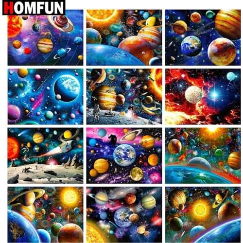 HOMFUN Full Square/Round Drill 5D DIY Diamond Painting "Planet universum raum" Embroidery Cross Stitch 5D Home Decor Gift
