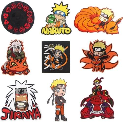 Naruto Sasuke Jiraiya Ironing Patches embroidery Clothing Patch anime Cartoon DIY Sewing Clothes Bag Decration Sticker Gifts
