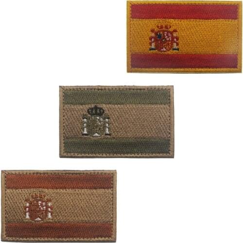 Spain Embroidery Patches Badges Emblem military Army 8cm Accessory Hook and Loop Tactical National Flag states